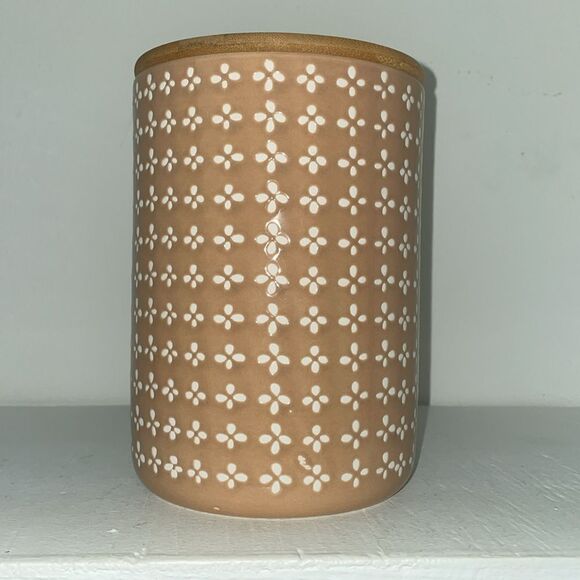 New Eccolo ceramic light brown kitchen mediumjar house decoration floral pattern - Picture 4 of 8